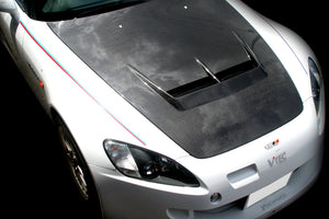 M&M HONDA PLAIN WEAVE CARBON BONNET WITH DUCT ALL CARBON TYPE S1 FOR S2000 AP1 AP2 01100-AP1-S001
