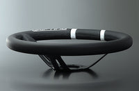 MOMO FORTUNE DRIFTING 330 85 BLACK LEATHER WHITE SPOKE WHITE STITCH STEERING WHEEL MOMO-00003