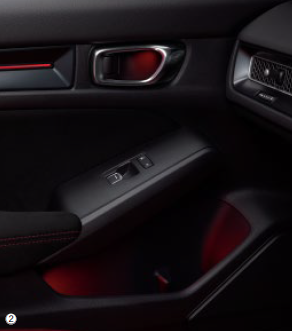 HONDA INNER DOOR HANDLE & DOOR POCKET ILLUMINATION LED RED ILLUMINATION FOR HONDA CIVIC TYPE R FL5 08E20-T43-001B