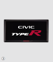 HONDA SET OF LICENSE FRAME (FOR FRONT AND REAR) + LICENSE PLATE LOCK BOLT (WITH LOGO STICKER) FOR HONDA CIVIC TYPE R FL5 08Z01-PS5-001F