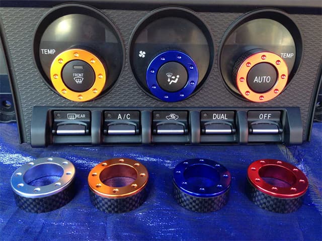 REVOLUTION DRY CARBON AIR CONDITIONER DIAL BLUE FOR TOYOTA 86 SUBARU BRZ ZN6 ZC6 RZN6-DAD-BLUE