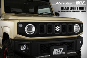REVIER HEADLIGHT UNIT WITH BUILT-IN LED RING TYPE POSITION LED FOR SUZUKI JIMNY JB64W JB74W HL-SZ18-C-LED--Harness