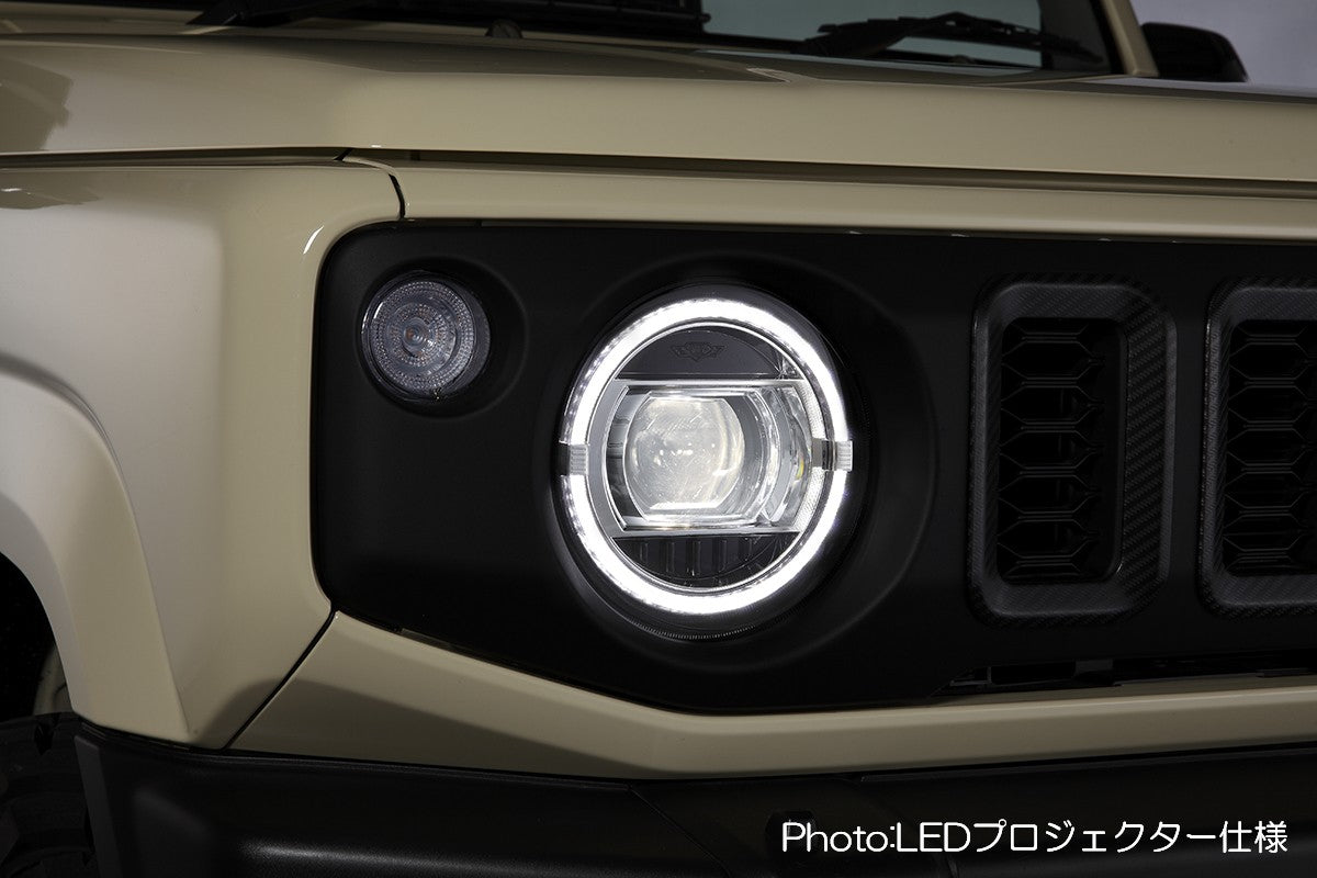 REVIER HEADLIGHT UNIT WITH BUILT-IN LED RING TYPE POSITION LED FOR SUZUKI JIMNY JB64W JB74W HL-SZ18-C-LED