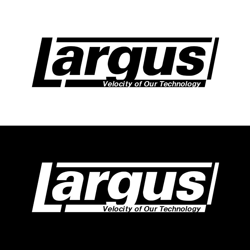 LARGUS LOGO CUTTING STICKER (A TYPE) 200MM X 55MM 1 SHEET BLACK FOR  01011293005-QQ