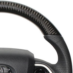 REAL PREMIUM SERIES D SHAPE BLACK CARBON BLACK EURO STITCH STEERING WHEEL FOR TOYOTA PRIUS 50  50P-BKC-BK