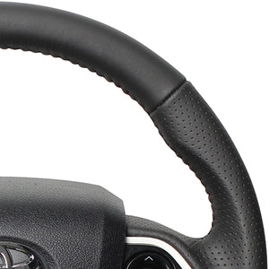 REAL ORIGINAL SERIES D SHAPE ALL LEATHER BLACK STITCH STEERING WHEEL FOR TOYOTA MIRAI 10  50-LPB-BK