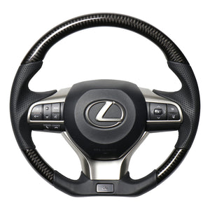 REAL LEXUS SERIES D SHAPE BLACK CARBON BLACK EURO STITCH STEERING WHEEL FOR LEXUS LX URJ201W  LXA-BKC-BK