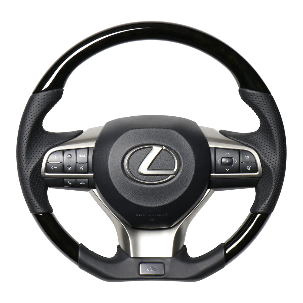 REAL LEXUS SERIES D SHAPE BLACK WOOD BLACK EURO STITCH STEERING WHEEL FOR LEXUS GS 10 : KOUKI  LXA-BKW-BK - Black Hawk Japan