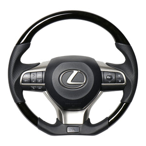 REAL LEXUS SERIES D SHAPE BLACK WOOD BLACK EURO STITCH STEERING WHEEL FOR LEXUS GS 10 : KOUKI  LXA-BKW-BK - Black Hawk Japan