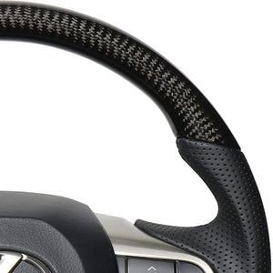 REAL LEXUS SERIES D SHAPE BLACK CARBON BLACK EURO STITCH STEERING WHEEL FOR LEXUS GS 10 : KOUKI  LXA-BKC-BK