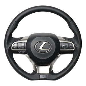REAL LEXUS SERIES D SHAPE NAPPA ALL LEATHER NAVY X BLACK EURO STITCH STEERING WHEEL FOR LEXUS GS 10 : KOUKI  LXA-LPB-BL