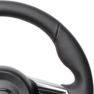 REAL ORIGINAL SERIES GUN GRIP SMALL DIAMETER D SHAPE ALL LEATHER DARK WINE X BLACK EURO STITCH STEERING WHEEL FOR MAZDA ROADSTER RF NDERC  MZC-LPB-DW