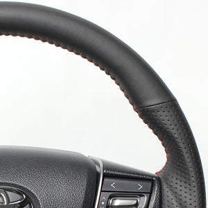 REAL ORIGINAL SERIES ROUND SHAPE ALL LEATHER RED STITCH STEERING WHEEL FOR TOYOTA ALPHARD 30  H30-LPB-RD