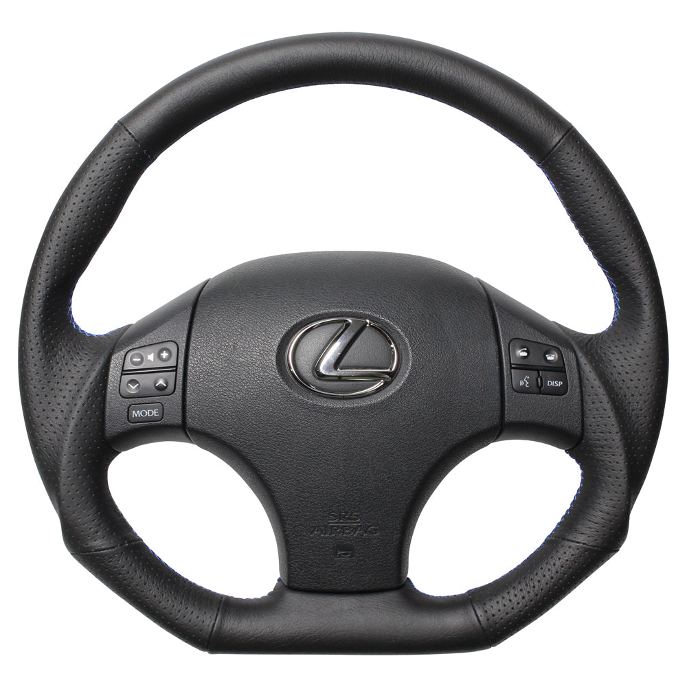 REAL ORIGINAL SERIES D SHAPE BLUE SELECTION BLUE EURO STITCH STEERING WHEEL FOR LEXUS IS C 20  ISD-LPB-BL