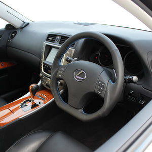 REAL ORIGINAL SERIES D SHAPE BLUE SELECTION BLUE EURO STITCH STEERING WHEEL FOR LEXUS IS C 20  ISD-LPB-BL