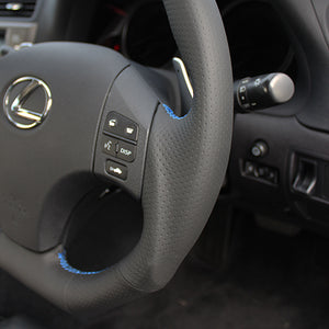 REAL ORIGINAL SERIES D SHAPE BLUE SELECTION BLUE EURO STITCH STEERING WHEEL FOR LEXUS IS 20  ISD-LPB-BL