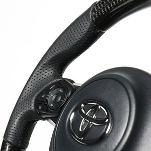 REAL ORIGINAL SERIES D SHAPE BLACK CARBON BLACK EURO STITCH STEERING WHEEL FOR TOYOTA MARK X GRMN 130  GR-BKC-BK
