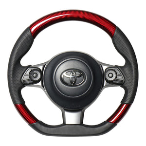 REAL ORIGINAL SERIES D SHAPE RED CARBON BLACK EURO STITCH STEERING WHEEL FOR TOYOTA MARK X GRMN 130  GR-RDC-BK