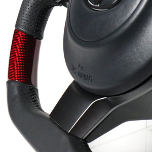 REAL ORIGINAL SERIES D SHAPE RED CARBON BLACK EURO STITCH STEERING WHEEL FOR TOYOTA MARK X GRMN 130  GR-RDC-BK