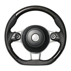 REAL ORIGINAL SERIES D SHAPE BLACK CARBON BLACK EURO STITCH STEERING WHEEL FOR TOYOTA 86 GR ZN6 GR-BKC-BK
