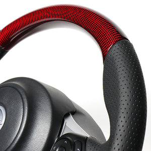 REAL ORIGINAL SERIES D SHAPE RED CARBON BLACK EURO STITCH STEERING WHEEL FOR TOYOTA 86 ZN6 KOUKI GR-RDC-BK