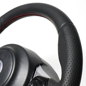 REAL ORIGINAL SERIES D SHAPE ALL LEATHER RED X BLACK EURO STITCH STEERING WHEEL FOR TOYOTA 86 ZN6 KOUKI GR-LPB-RD