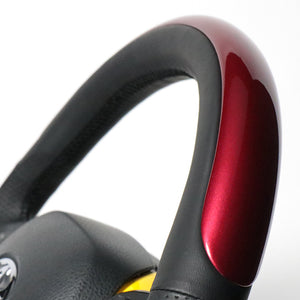 REAL ORIGINAL SERIES SET PLATE TYPE + UNDER PAD SET PEARL RED PLATE & PEARL RED PANEL STEERING + YELLOW UNDER PAD BLACK EURO STITCH STEERING WHEEL FOR TOYOTA C-HR 10 50  X10N-RDP-RDP-YLP
