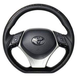 REAL ORIGINAL SERIES SET PLATE TYPE + UNDER PAD SET BLACK CARBON PLATE STEERING + SILVER UNDER PAD BLACK EURO STITCH STEERING WHEEL FOR TOYOTA C-HR 10 50  X10N-BKC-PBP-SLP
