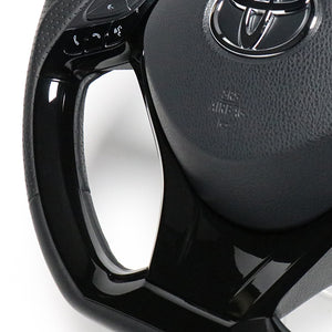 REAL ORIGINAL SERIES SET PLATE TYPE + UNDER PAD SET PEARL RED PLATE & PIANO BLACK PANEL STEERING + PIANO BLACK UNDER PAD BLACK EURO STITCH STEERING WHEEL FOR TOYOTA C-HR 10 50  X10N-RDP-PBP-PBP
