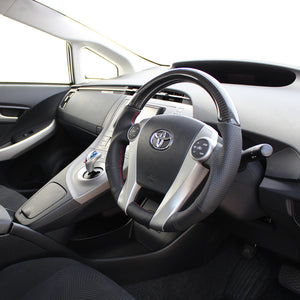 REAL PREMIUM SERIES OVAL SHAPE BLACK CARBON RED X BLACK EURO STITCH STEERING WHEEL FOR TOYOTA PRIUS Α 40  30-BS-BKC-RD