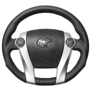 REAL ORIGINAL SERIES OVAL SHAPE ALL LEATHER BLUE STITCH STEERING WHEEL FOR TOYOTA AQUA GR SPORT 10 NOT 17-INCH PACKAGE  30-2-LPB