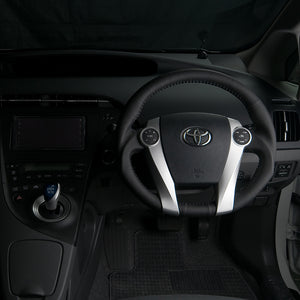 REAL ORIGINAL SERIES OVAL SHAPE ALL LEATHER BLUE STITCH STEERING WHEEL FOR TOYOTA AQUA GR SPORT 10 NOT 17-INCH PACKAGE  30-2-LPB