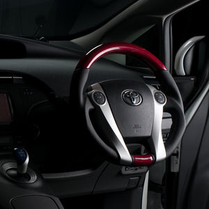 REAL ORIGINAL SERIES OVAL SHAPE RED CARBON BLACK STITCH STEERING WHEEL FOR TOYOTA AQUA GR SPORT 10 NOT 17-INCH PACKAGE  30-2-RC