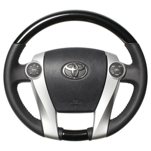 REAL ORIGINAL SERIES OVAL SHAPE PEARL BLACK BLACK STITCH STEERING WHEEL FOR TOYOTA AQUA GR SPORT 10 NOT 17-INCH PACKAGE  30-1-BKP