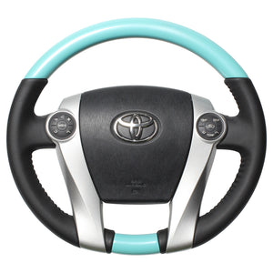 REAL ORIGINAL SERIES OVAL SHAPE COOL BLUE BLACK STITCH STEERING WHEEL FOR TOYOTA PRIUS Α 40  30-1-BLP