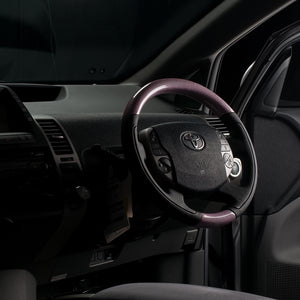 REAL ORIGINAL SERIES OVAL SHAPE PINK CARBON BLACK STITCH STEERING WHEEL FOR TOYOTA PRIUS 20  20-1-PC