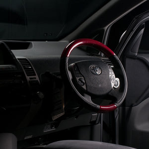 REAL ORIGINAL SERIES OVAL SHAPE RED CARBON BLACK STITCH STEERING WHEEL FOR TOYOTA PRIUS EX 20  20-1-RC