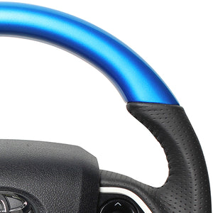 REAL ORIGINAL SERIES SET PEARL BLUE STEERING + PIANO BLACK UNDER PAD BLACK STITCH STEERING WHEEL FOR TOYOTA PRIUS 50  50-BLW-BK-BKT
