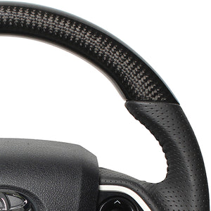 REAL ORIGINAL SERIES SET BLACK CARBON STEERING + BLACK CARBON PRINT UNDER PAD BLACK STITCH STEERING WHEEL FOR TOYOTA PRIUS 50  50-BKC-BK-BKT