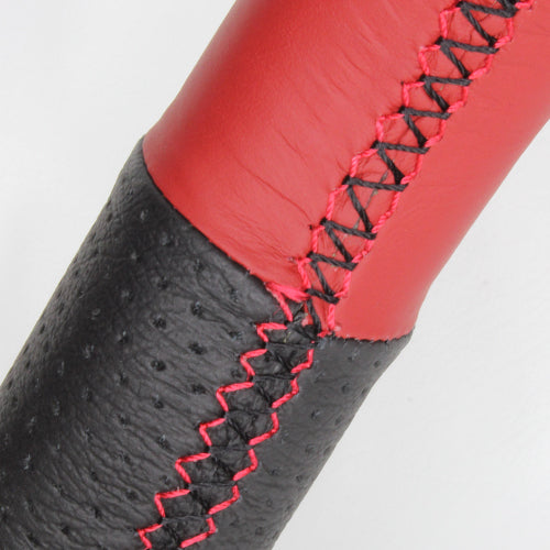 REAL ORIGINAL SERIES SOFT D SHAPE RED & BLACK ALL LEATHER RED X BLACK EURO STITCH STEERING WHEEL FOR TOYOTA SIENTA 170  P130-LPB-RD - Black Hawk Japan