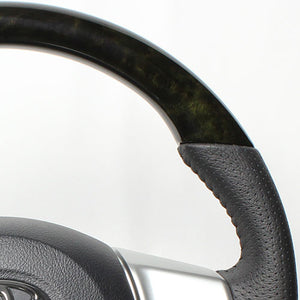 REAL ORIGINAL SERIES SOFT D SHAPE BLACK WOOD BLACK STITCH STEERING WHEEL FOR TOYOTA RACTIS 120  P130-BKW-BK - Black Hawk Japan