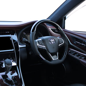 REAL PREMIUM SERIES SOFT D SHAPE PIANO BLACK BLACK EURO STITCH STEERING WHEEL FOR TOYOTA NOAH 80  U60-PBW-BK