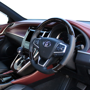 REAL PREMIUM SERIES SOFT D SHAPE 55 BLACK WOOD BLACK EURO STITCH STEERING WHEEL FOR TOYOTA AVENSIS ZRT272W:3 TYPE  U60-BKW-BK