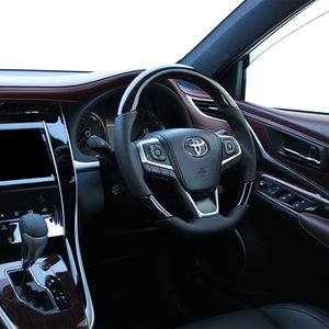 REAL PREMIUM SERIES SOFT D SHAPE 55 BLACK WOOD BLACK EURO STITCH STEERING WHEEL FOR TOYOTA AVENSIS ZRT272W:3 TYPE  U60-BKW-BK
