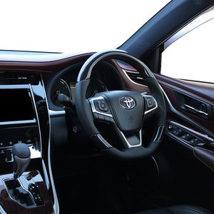 REAL PREMIUM SERIES SOFT D SHAPE BLACK CARBON BLACK EURO STITCH STEERING WHEEL FOR TOYOTA AVENSIS ZRT272W:3 TYPE  U60-BKC-BK