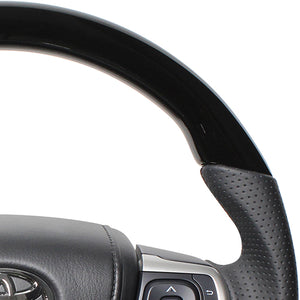 REAL ORIGINAL SERIES SOFT D SHAPE PIANO BLACK BLACK STITCH STEERING WHEEL FOR TOYOTA ESTIMA 50 : 4 TYPE  R80-PBW-BK