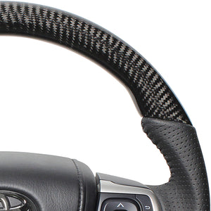 REAL ORIGINAL SERIES SOFT D SHAPE BLACK CARBON BLACK STITCH STEERING WHEEL FOR TOYOTA HARRIER 60  R80-BKC-BK