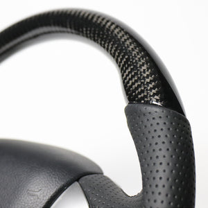 REAL ORIGINAL SERIES SOFT D SHAPE BLACK CARBON BLACK EURO STITCH STEERING WHEEL FOR NISSAN TEANA J32  NSC-BKC-BK