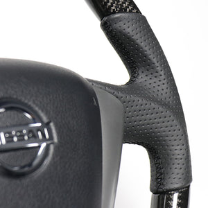 REAL ORIGINAL SERIES SOFT D SHAPE BLACK CARBON BLACK EURO STITCH STEERING WHEEL FOR NISSAN MURANO Z51  NSC-BKC-BK
