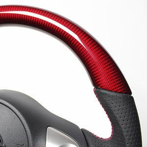REAL ORIGINAL SERIES D SHAPE RED CARBON RED X BLACK EURO STITCH STEERING WHEEL FOR NISSAN JUKE F15 NSB-RDC-RD